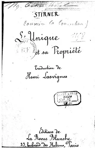 Portada de El único y su propiedad
