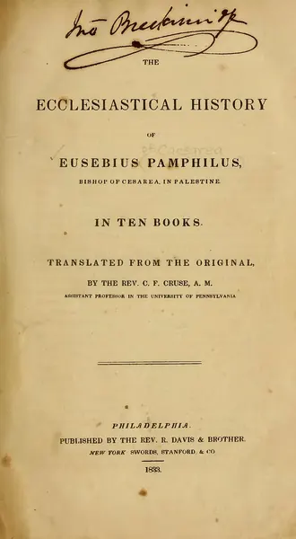 Capa de História Eclesiástica