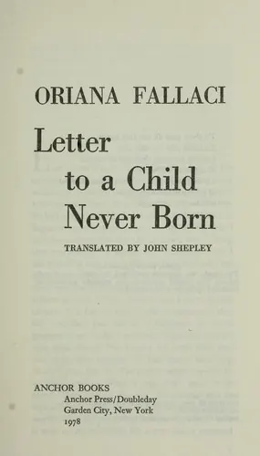 Portada de Lettera a un bambino mai nato