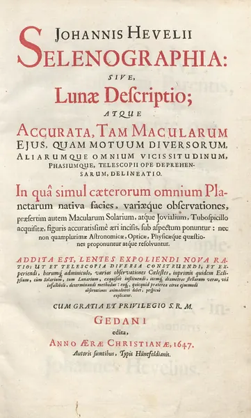 Capa de Selenographia sive Lunae descriptio