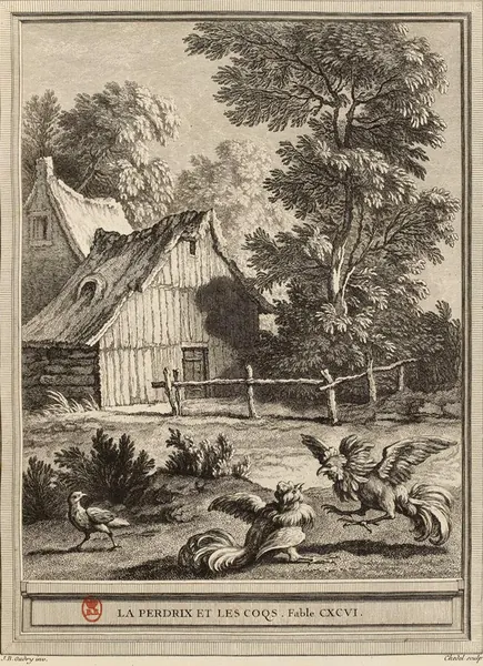 Portada de La Perdrix et les Coqs