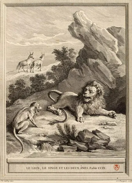 Capa de Le Lion, le Singe et les Deux Ânes