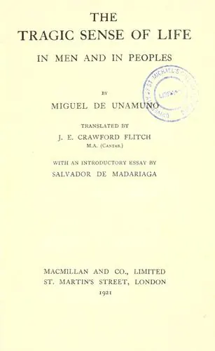 Capa de Del sentimiento trágico de la vida