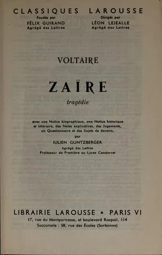 Portada de Zaïre