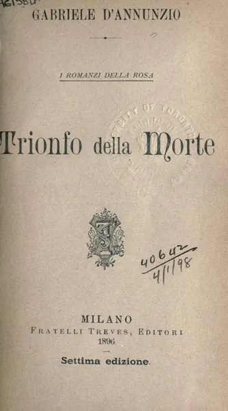 Portada de Il trionfo della morte