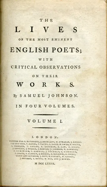Capa de Vidas dos mais eminentes poetas ingleses