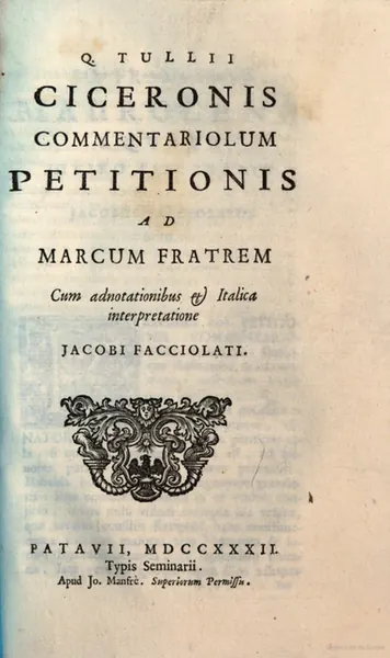Portada de Commentariolum Petitionis