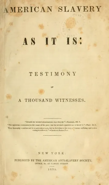 Capa de American Slavery as It Is