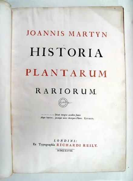 Portada de Historia Plantarum Rariorum