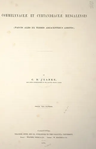 Portada de Commelynaceae et Cyrtandraceae Bengalenses