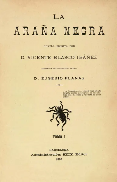 Portada de La araña negra