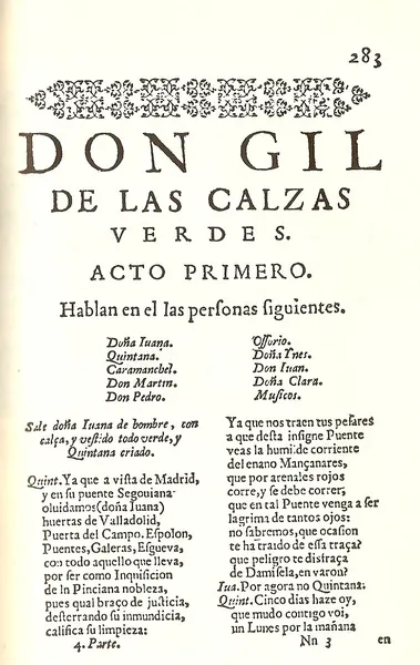 Capa de Don Gil of the Green Breeches