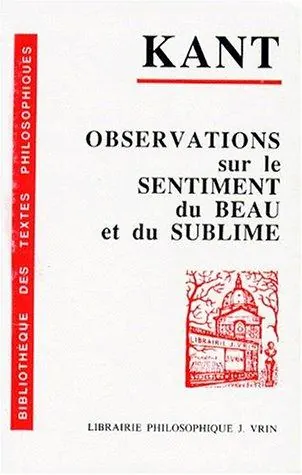 Capa de Observações Sobre o Sentimento do Belo e do Sublime