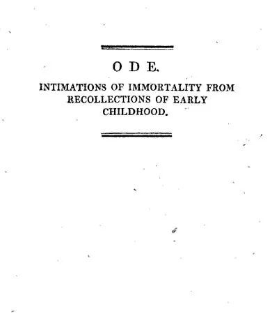 Capa de Ode: Intimations of Immortality