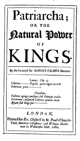 Portada de Patriarca o el poder natural de los reyes