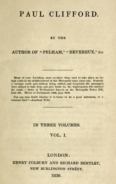Cover of Paul Clifford