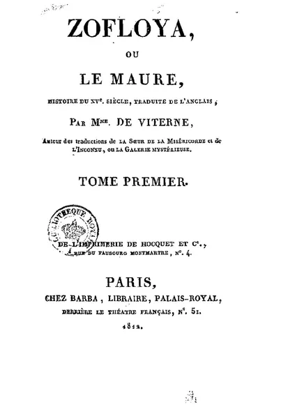 Capa de Zofloya, or the Moor