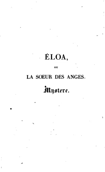 Portada de Éloa, ou La sœur des anges