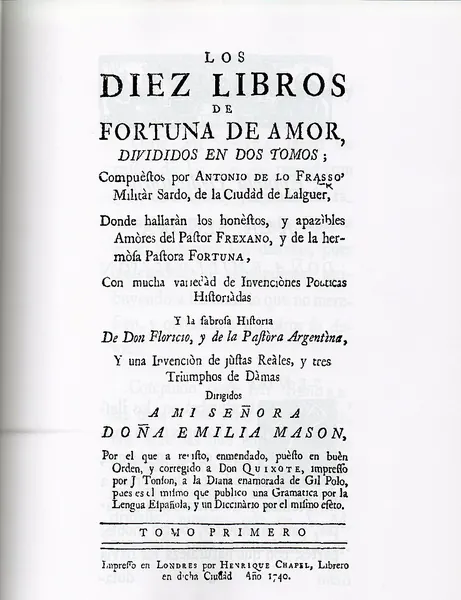 Capa de Los diez libros de fortuna de amor (1740)